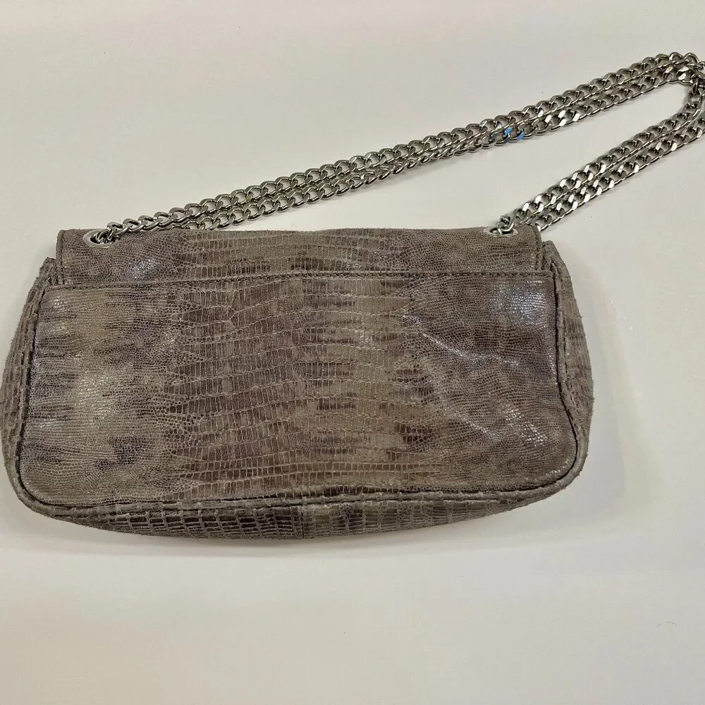 Michael Kors Vintage- Soft Suede Like - Snake / Animal Print Bag- Gray- EC